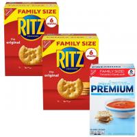 3 Family Size Ritz Crackers and Premium Saltine Crackers