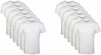 12 Gildan Mens Crew White T-Shirts