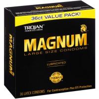 36 Trojan Magnum Large Size Lubricated Condoms