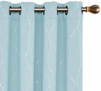 Deconovo Sky Blue Blackout Grommet Curtains