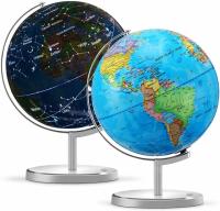 KingSo Interactive LED Illuminated Spinning World Globe