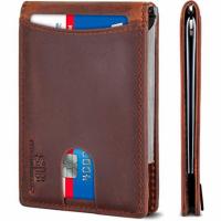 Serman Brands RFID Blocking Slim Bifold Genuine Leather Wallet