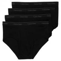 4 Calvin Klein Black Cotton Classic Hip Briefs