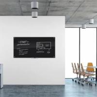 U Brands 70x35 Black Surface Frameless Glass Dry Erase Board