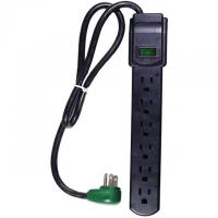 GoGreen Power 6-Outlet Surge Protector in Black