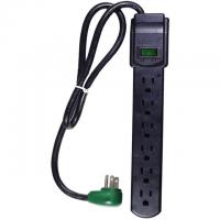 GoGreen Power 6-Outlet Surge Protector in Black