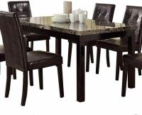 Benzara Slick Finish Faux Marble & Pine Wood Dining Table