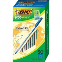 50 BIC Ecolutions Round Stic Ballpoint Pens