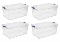 4 Sterilite Plastic Storage Box