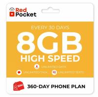 360-Day 8GB Red Pocket Unlimited Wireless Cell Phone Plan