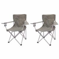 2 Ozark Trail Quad Folding Camp Chair with Mesh Cup Holder