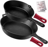 2 Cast Iron Skillet Set Frying Pans
