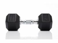 25lb Tru Grit Fitness Hex Rubber Dumbbell Weight