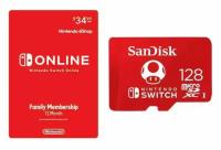 Nintendo Switch Online 12-Month Family Membership with 128GB Memory