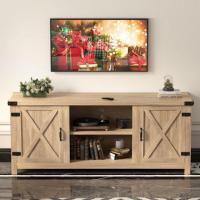 Vineego Farmhouse Rustic Barn 2-Door TV Stand