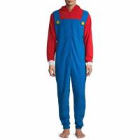 Nintendo Mens Super Mario Brothers Mario Pajama Suit