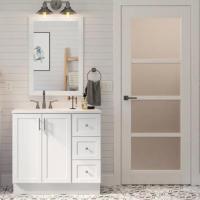 Davies 36in Bathroom Vanity with Marble Top and Mirror 