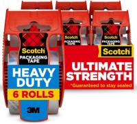 Scotch Heavy Duty Packaging Tape with Dispenser 6 Pack