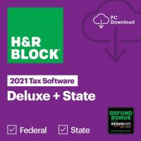 H&R Block Tax Software Deluxe + State 2021 with Amazon Refund 