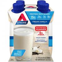 4 Atkins Creamy Vanilla Protein-Rich Shakes