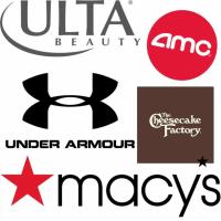 Macys Ulta Under Armour AMC Cheesecake Factory Gift Card