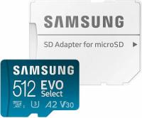 512GB Samsung EVO Select UHS-1 A2 V30 microSDXC Memory Card