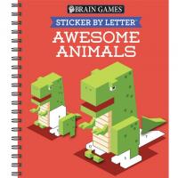Brain Games Sticker by Letter Awesome Animals Kids Book