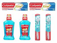 2 Colgate Toothpastes + 2 Toothbrushes + 2 Mouthwash