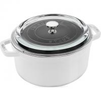 Staub Cast Iron Round Cocotte with Glass Lid