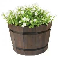Diameter Dark Flame Barrel Planter