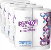 24 Presto Mega Roll Ultra-Strong Toilet Paper