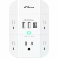 Mifaso 5-Outlet + 3 USB Wall Surge Protector Outlet Extender