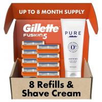 8 Gillette Fusion5 Razor Blade Refills with Shaving Cream