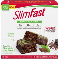 10 SlimFast Double Chocolate Mint Crunch Snack Bar Minis