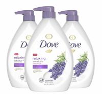 3 Dove Relaxing Body Wash Pump Calms Lavender and Chamomile