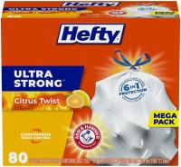 80 Hefty Ultra Strong Citrus Twist Tall Kitchen Trash Bags