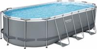 Bestway Power Steel 18ft Outdoor Oval Frame Swimming Pool