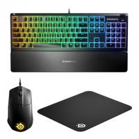 Steelseries Apex 3 RGB Keyboard with Rival 3 Mouse and Mousepad