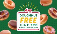 Krispy Kreme Doughnut for on June 3rd and June 10th
