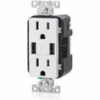 Leviton Duplex 15-Amp Receptacle with USB