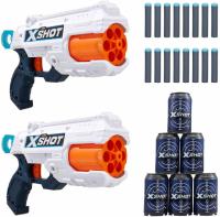 2 X-Shot Reflex 6 Foam Dart Blasters with 16 Darts