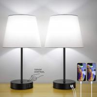 Touch Control Bedside Table Lamp Set