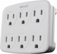 Woods 6-Outlet Wall Tap Adapter with Phone Cradle