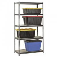 72in Muscle Rack 5-Shelf Steel Storage Shelving Unit