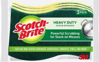 3 Scotch-Brite Heavy Duty Scrub Yellow Green Sponges