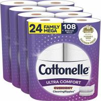 24 Cottonelle Ultra ComfortCare Family Mega Rolls Toilet Paper