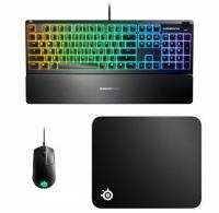 SteelSeries Apex 3 Keyboard with a SteelSeries Rival 3 Mouse