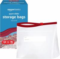 Amazon Basics Quart Slider Food Storage Bags 120 Set