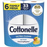 6 Cottonelle Ultra Clean Family Mega Rolls Toilet Paper