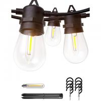 50ft LED Outdoor String Lights with Dimmable Edison Bulbs